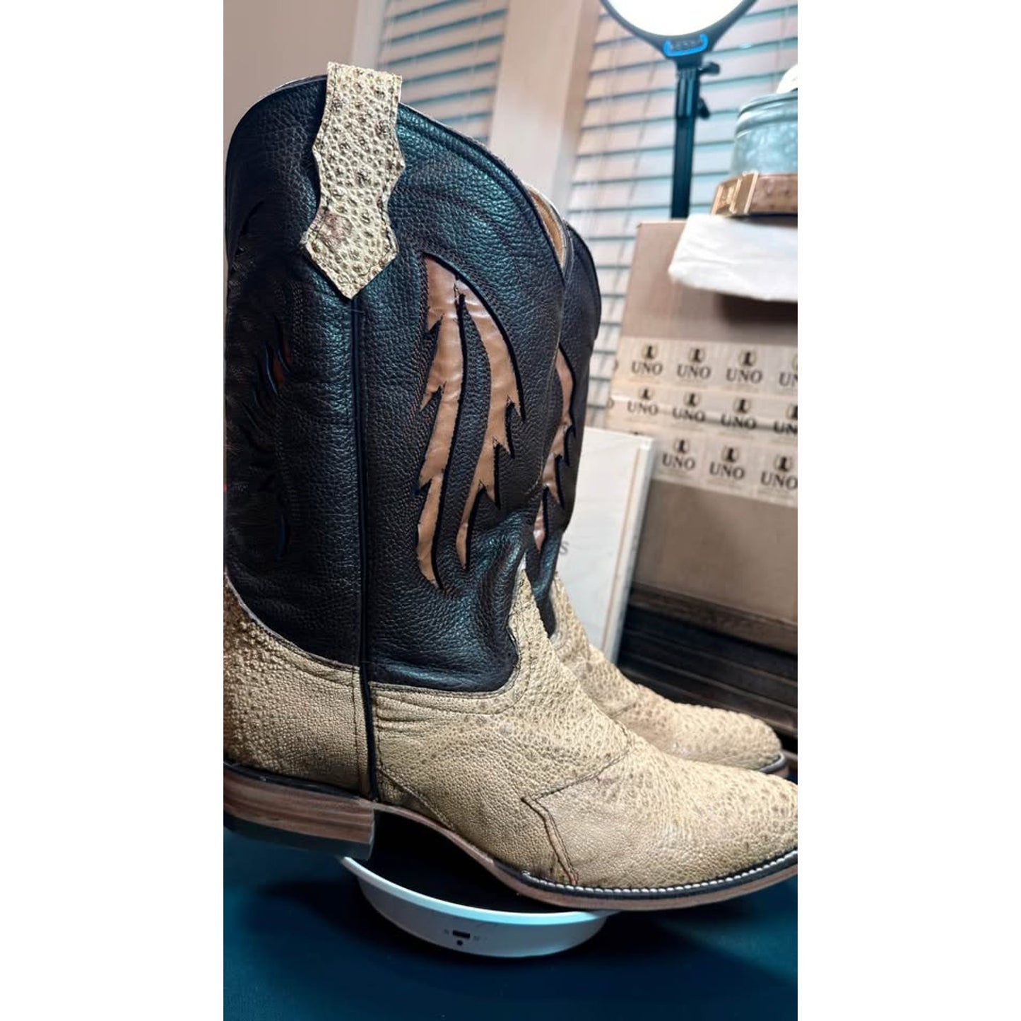 🐸 Custom Handmade African Bullfrog Western Boots – Size 11.5 | Brought to you by Uno Boots