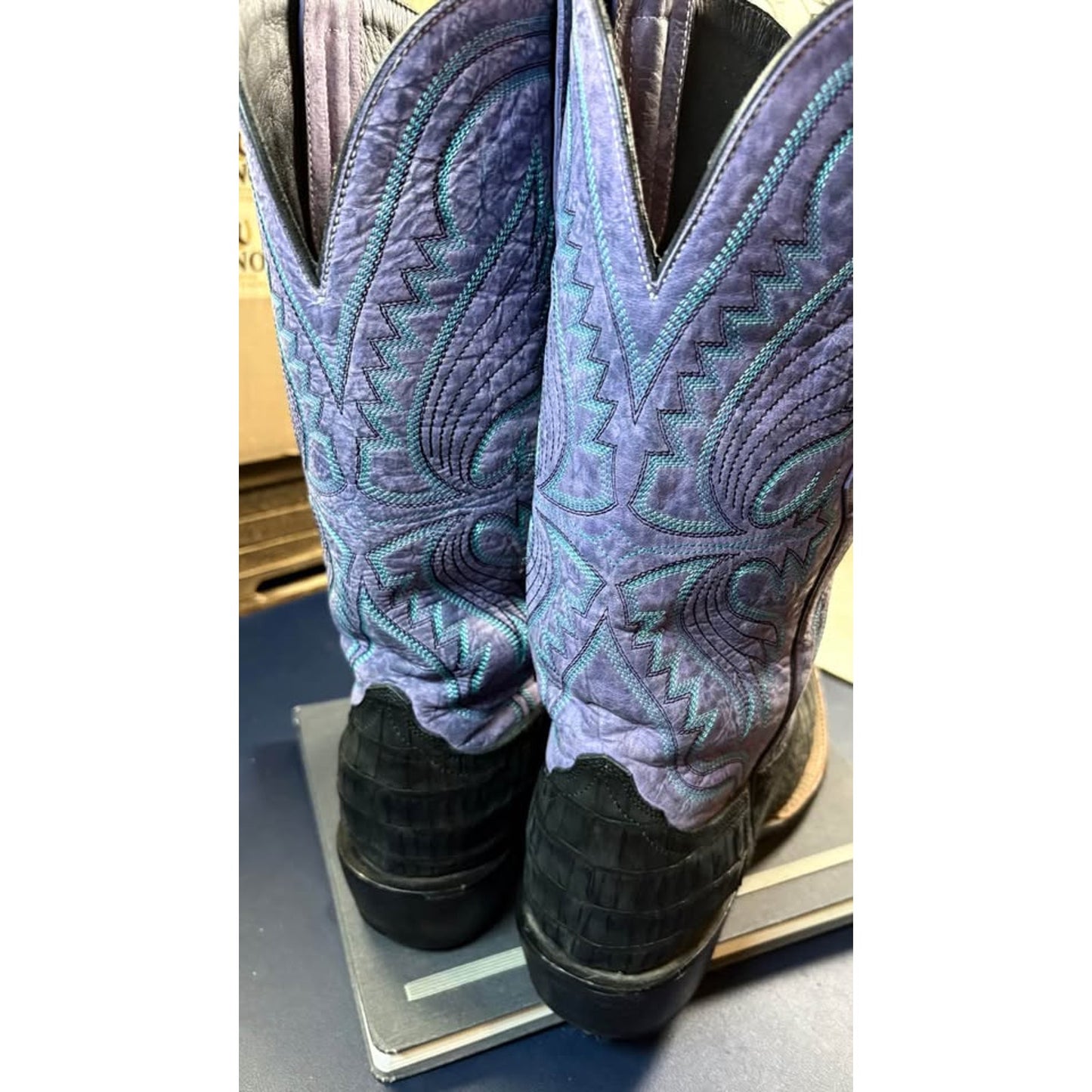 Sueded Gator Belly Boots  - 10D