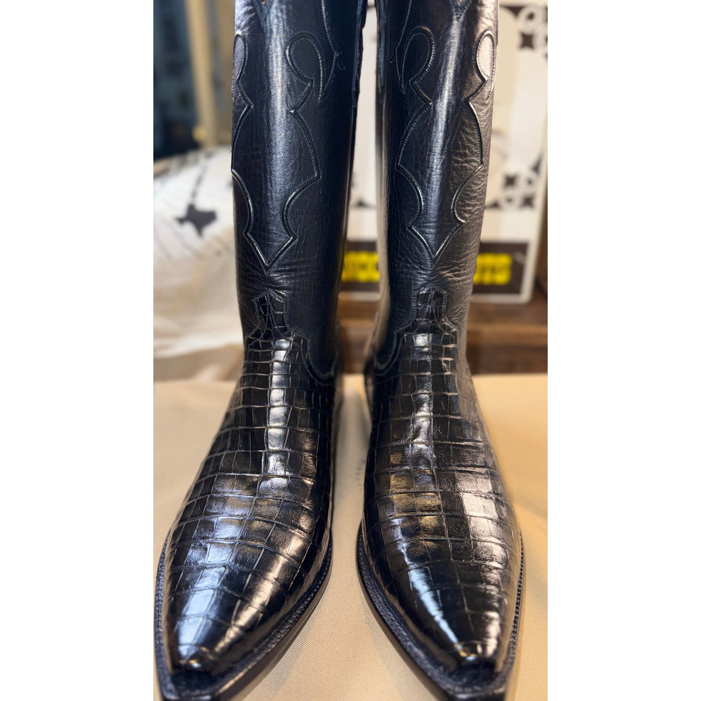 NEW-Handmade Custom Caiman Boots by Francisco Mendoza-11.5