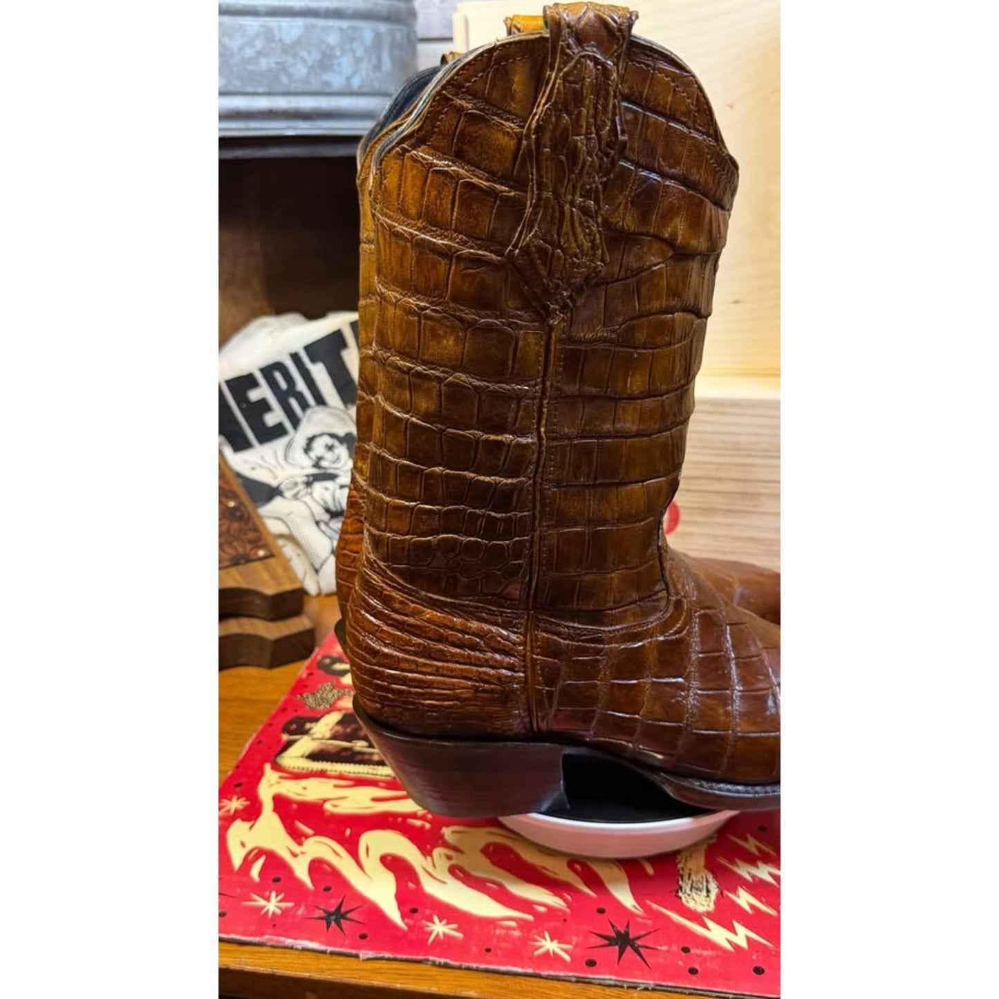 🐊 CUSTOM HANDMADE FULL ALLIGATOR WESTERN BOOTS — SIZE 10 / 10.5D