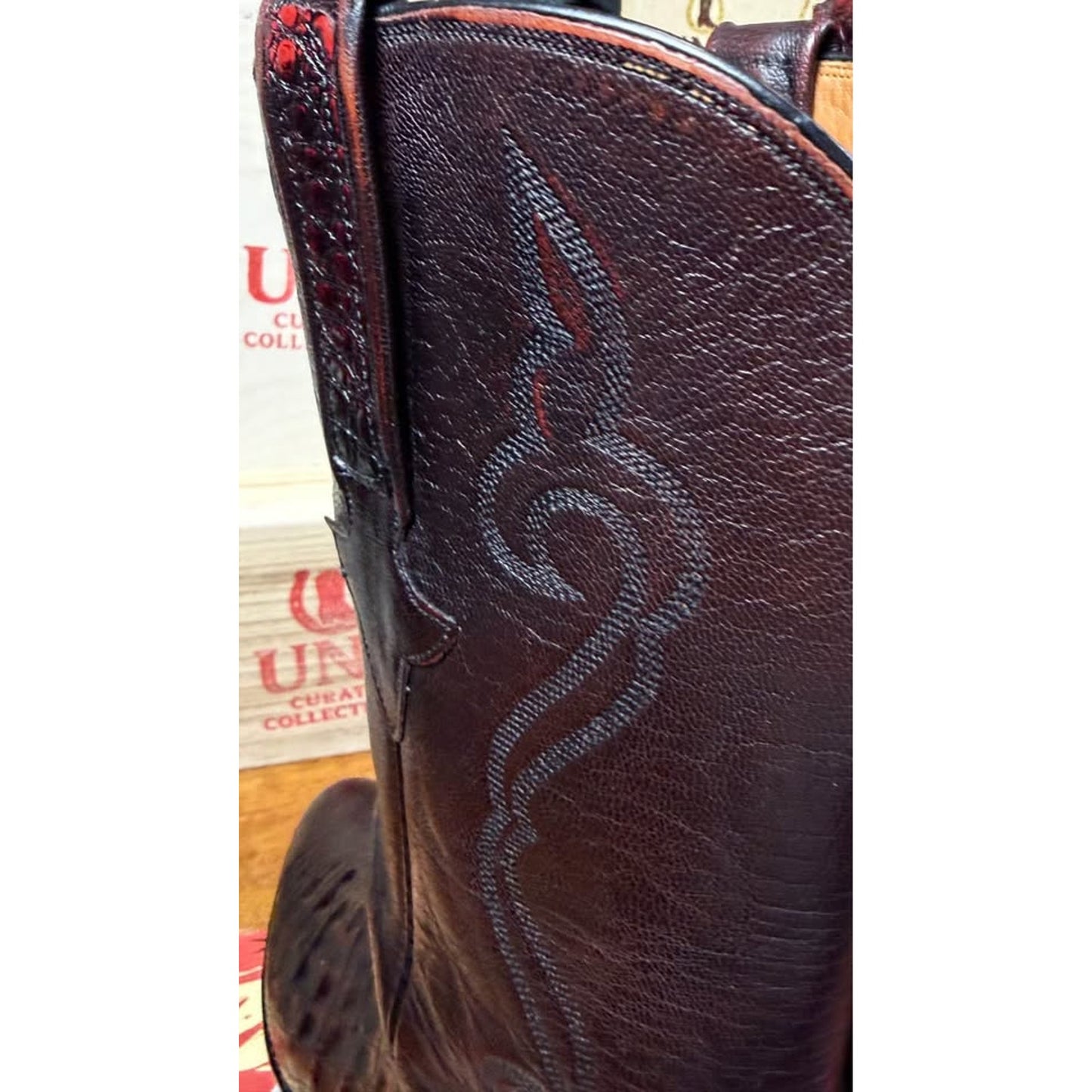 🐊LUCCHESE CLASSICS HANDMADE CAIMAN BOOTS — BLACK CHERRY | SIZE 11 D