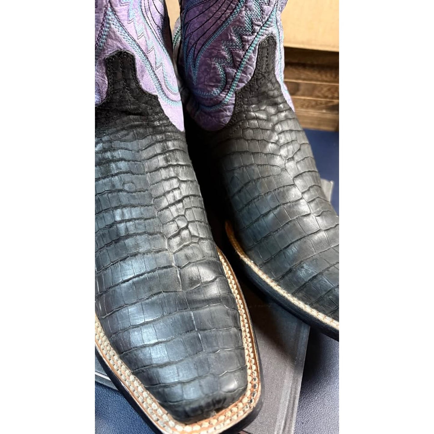 Sueded Gator Belly Boots  - 10D