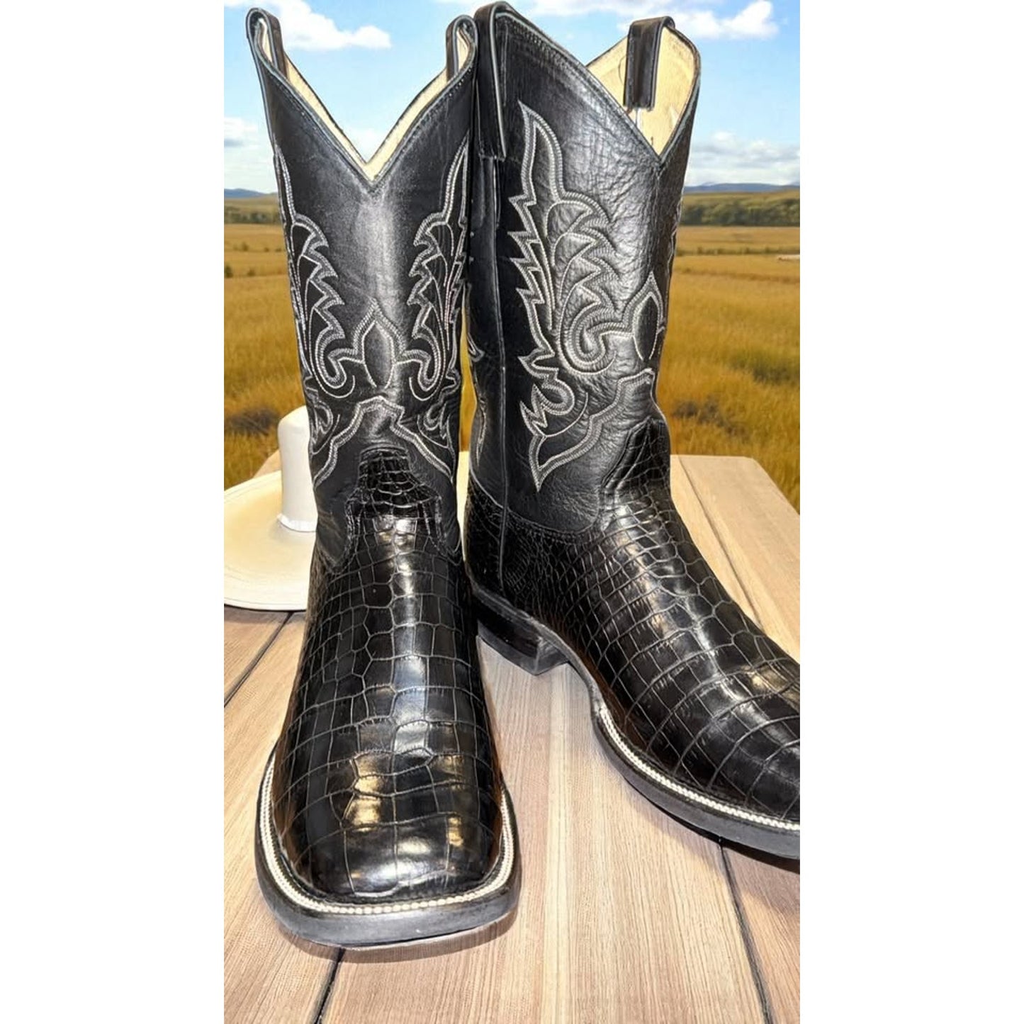 🐊🐊Crocodile Belly Boots - Handmade Custom-11.5