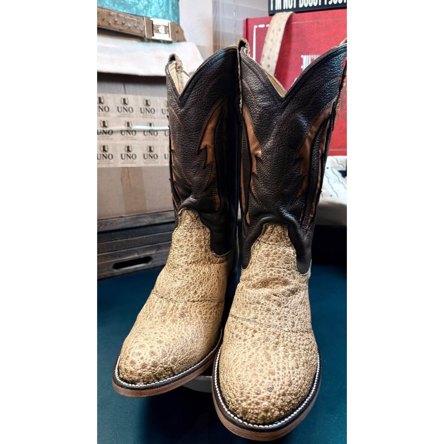 🐸 Custom Handmade African Bullfrog Western Boots – Size 11.5 | Brought to you by Uno Boots
