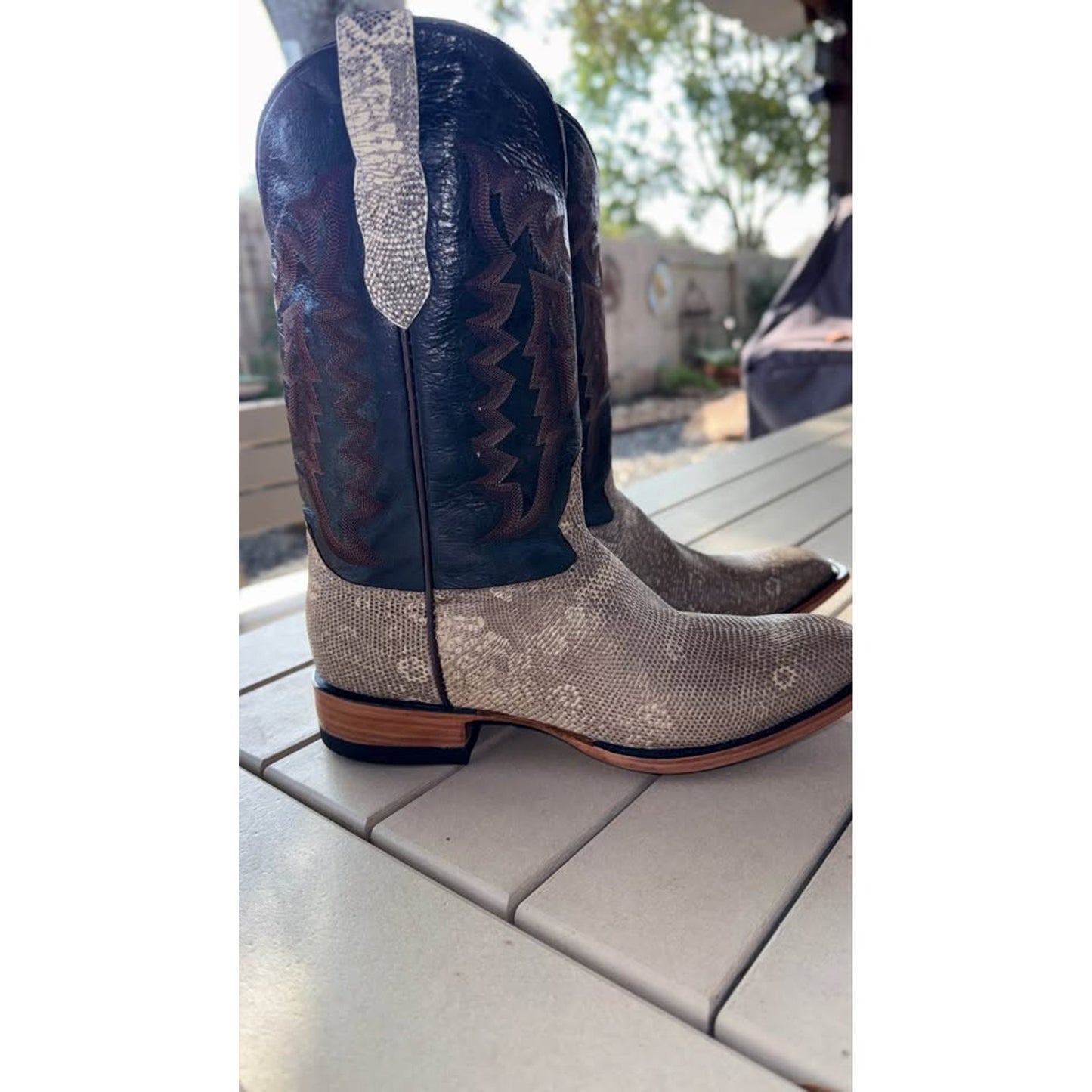 Ring lizard exotic boots -11.5D - Handmade Custom