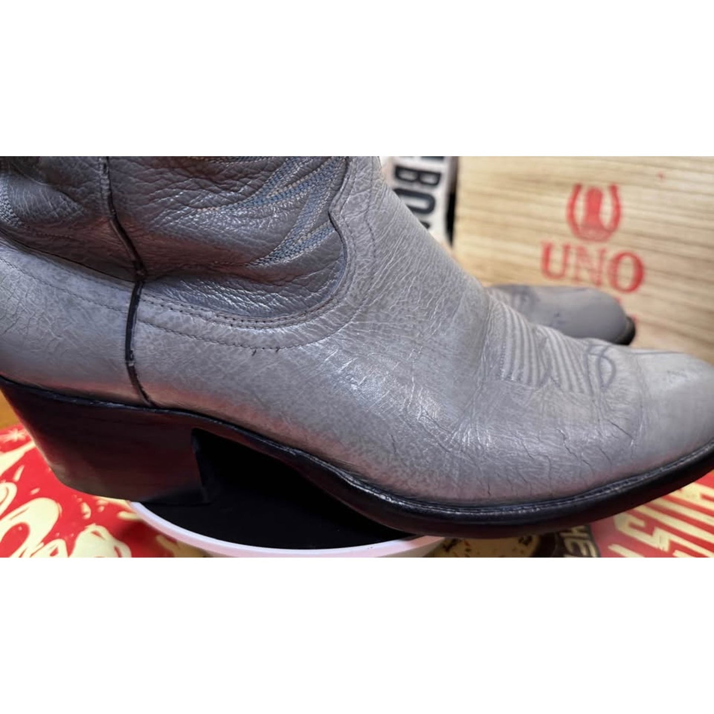 🦬 DAN POST GENUINE AMERICAN BISON LEATHER WESTERN BOOTS — SIZE 13D