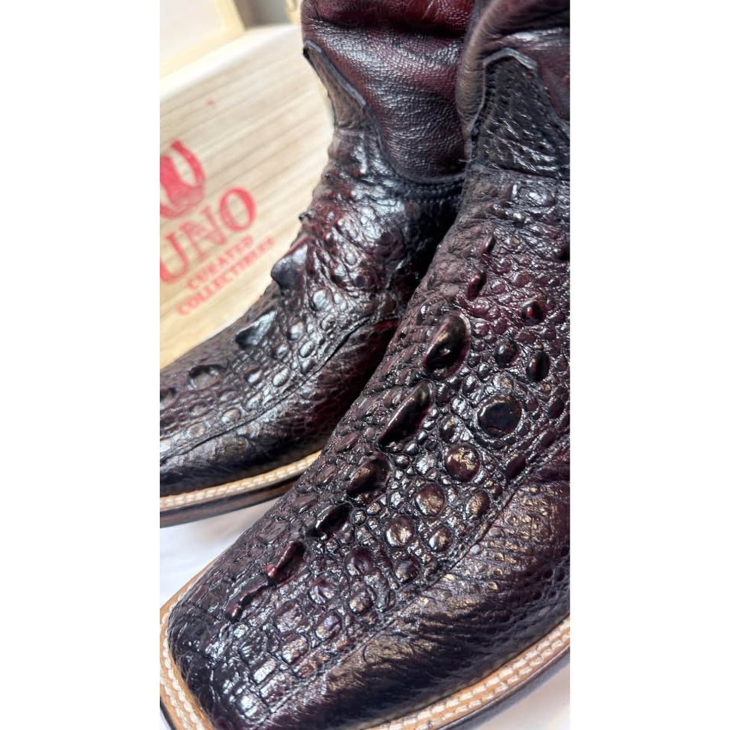 Black Jack Snapping Turtle Boots 11.5D – Black Cherry, Square Toe