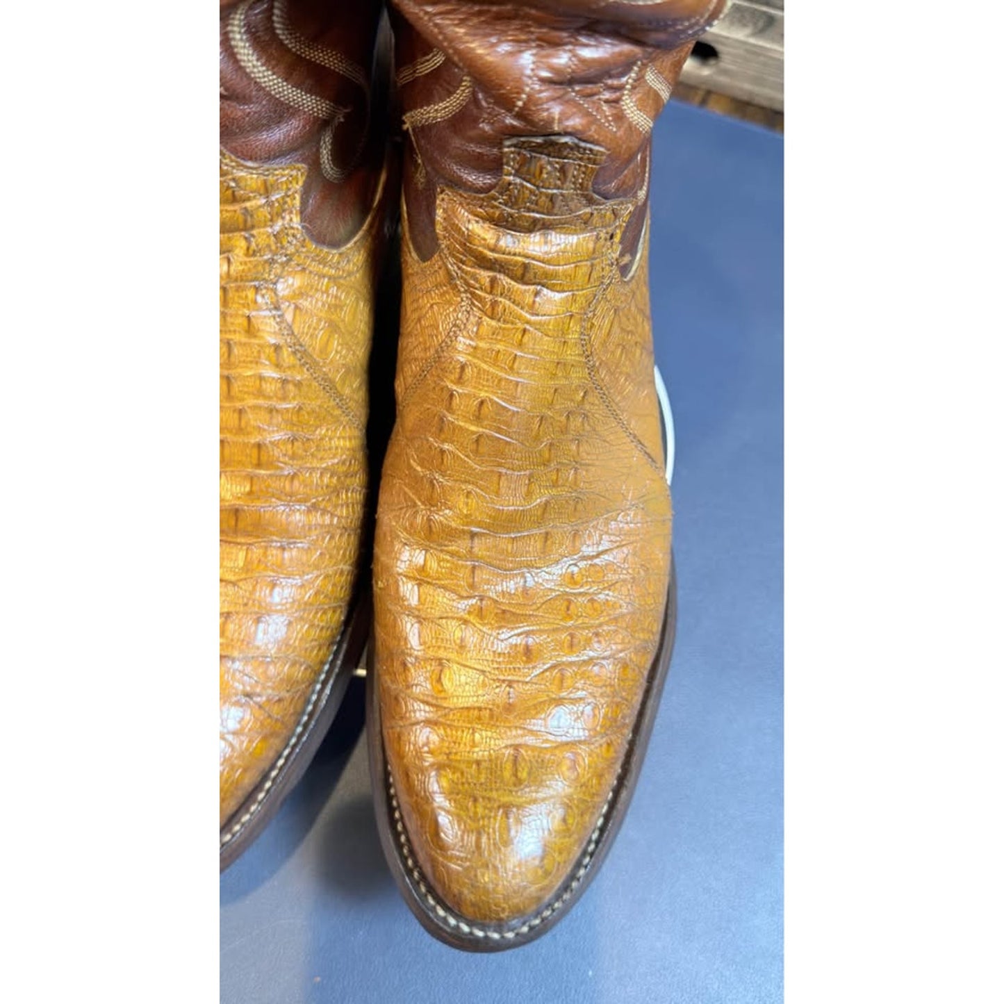 Justin Hornback Lizard Boots – Rare Honey Color – Size 10B (Fits 9D)