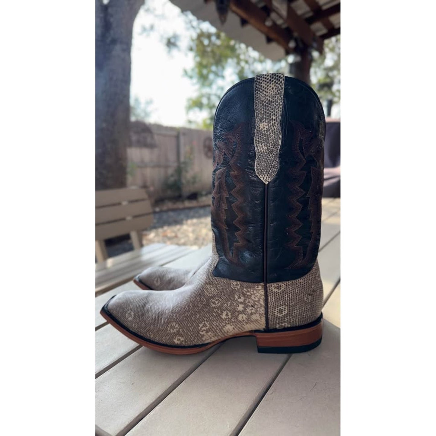 Ring lizard exotic boots -11.5D - Handmade Custom