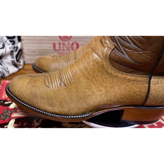 🦏VINTAGE 1983 DAN POST RHINOCEROS HIDE BOOTS — RELASTED TO SIZE 11.5 | PROFESSIONALLY RESTORED