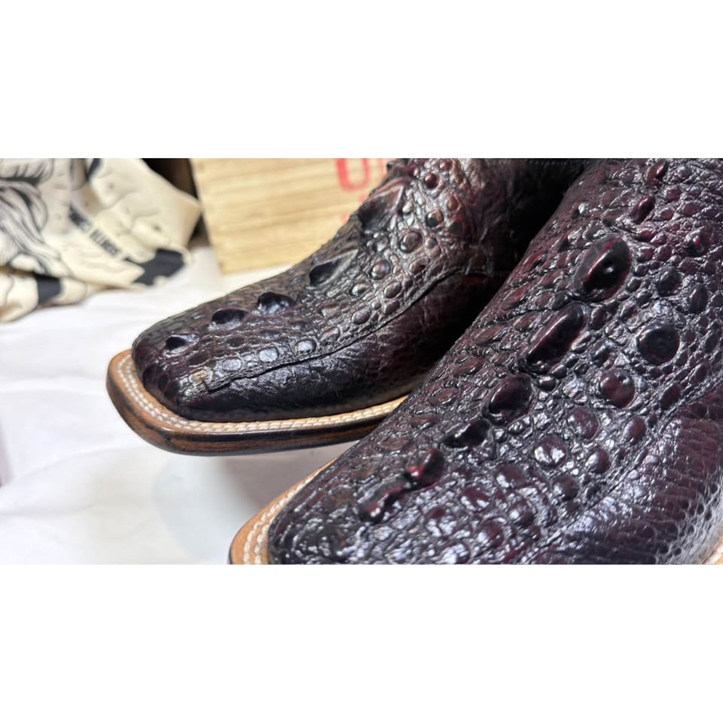 Black Jack Snapping Turtle Boots 11.5D – Black Cherry, Square Toe