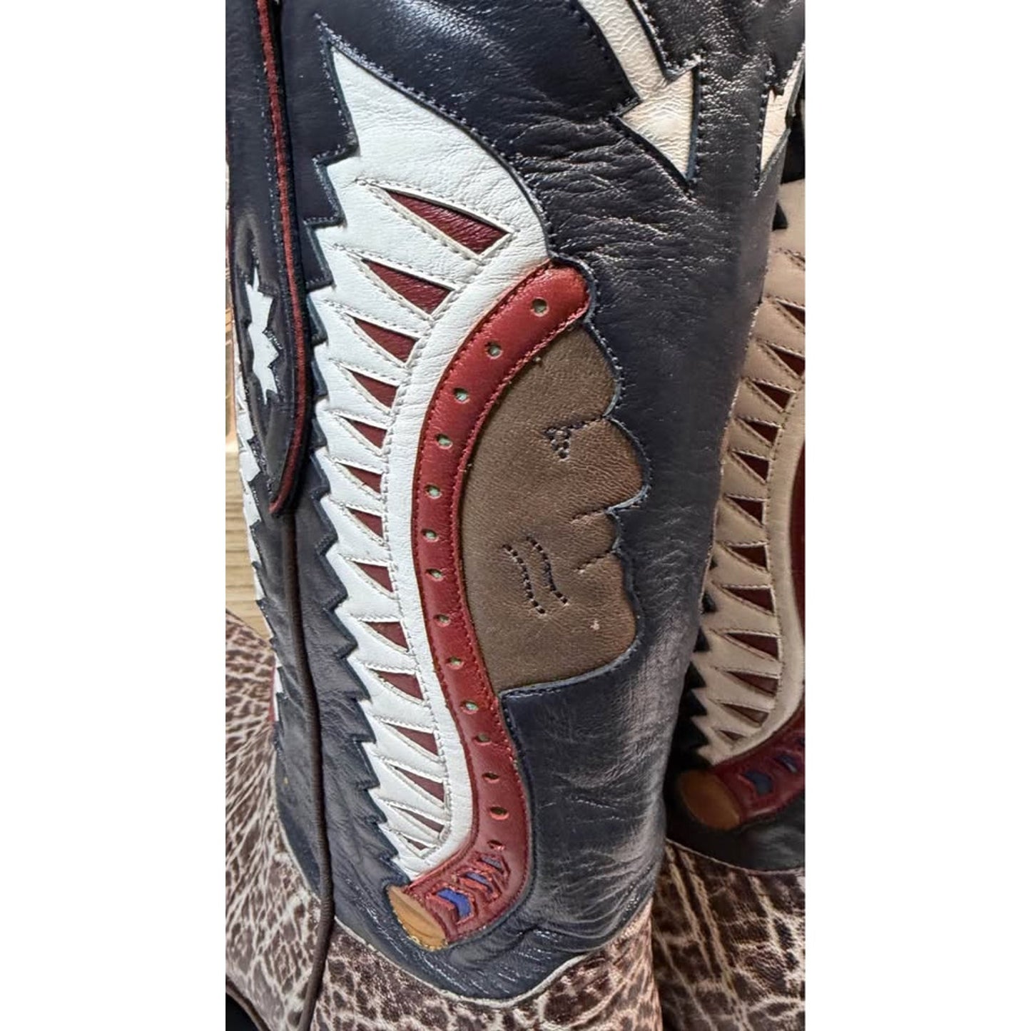NEW Exotic Safari Elephant Boots size 12D- One of a kind shafts - Handmade in El Paso - $875