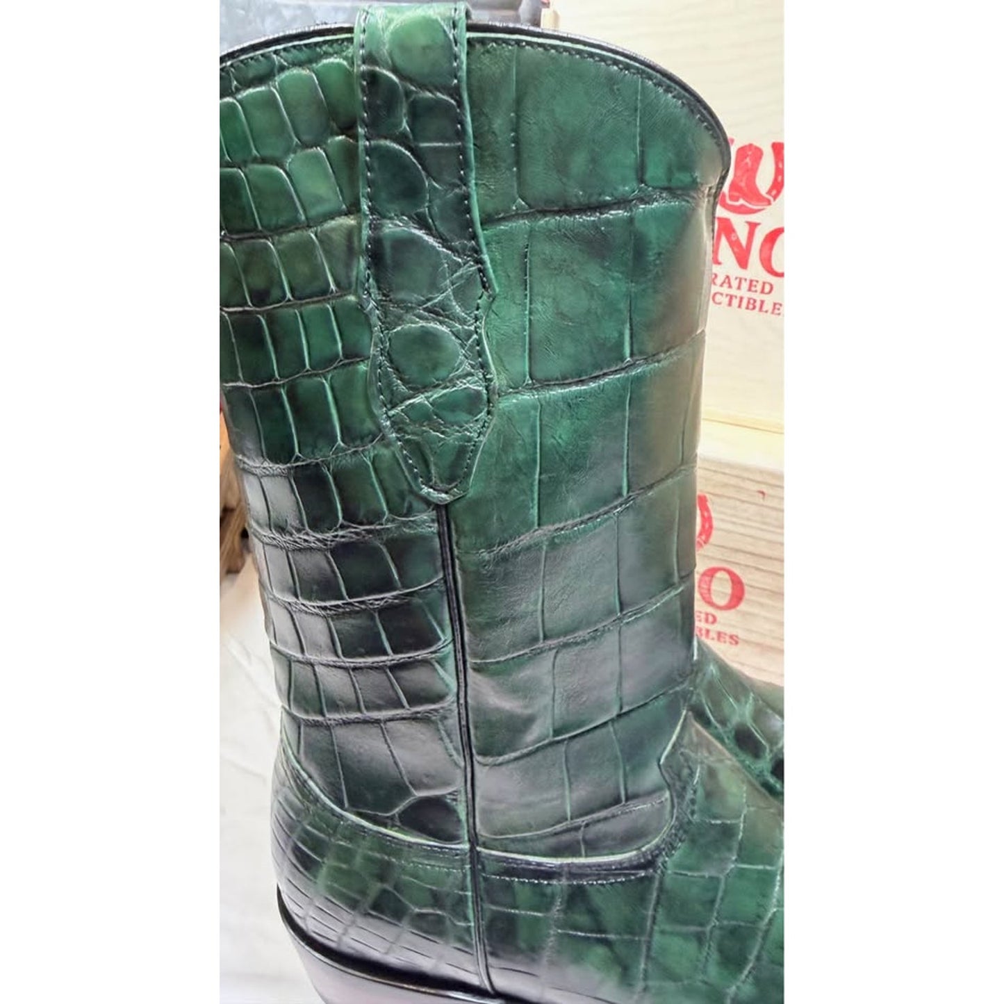 Handmade Full Crocodile Boot Set – Size 11.5D