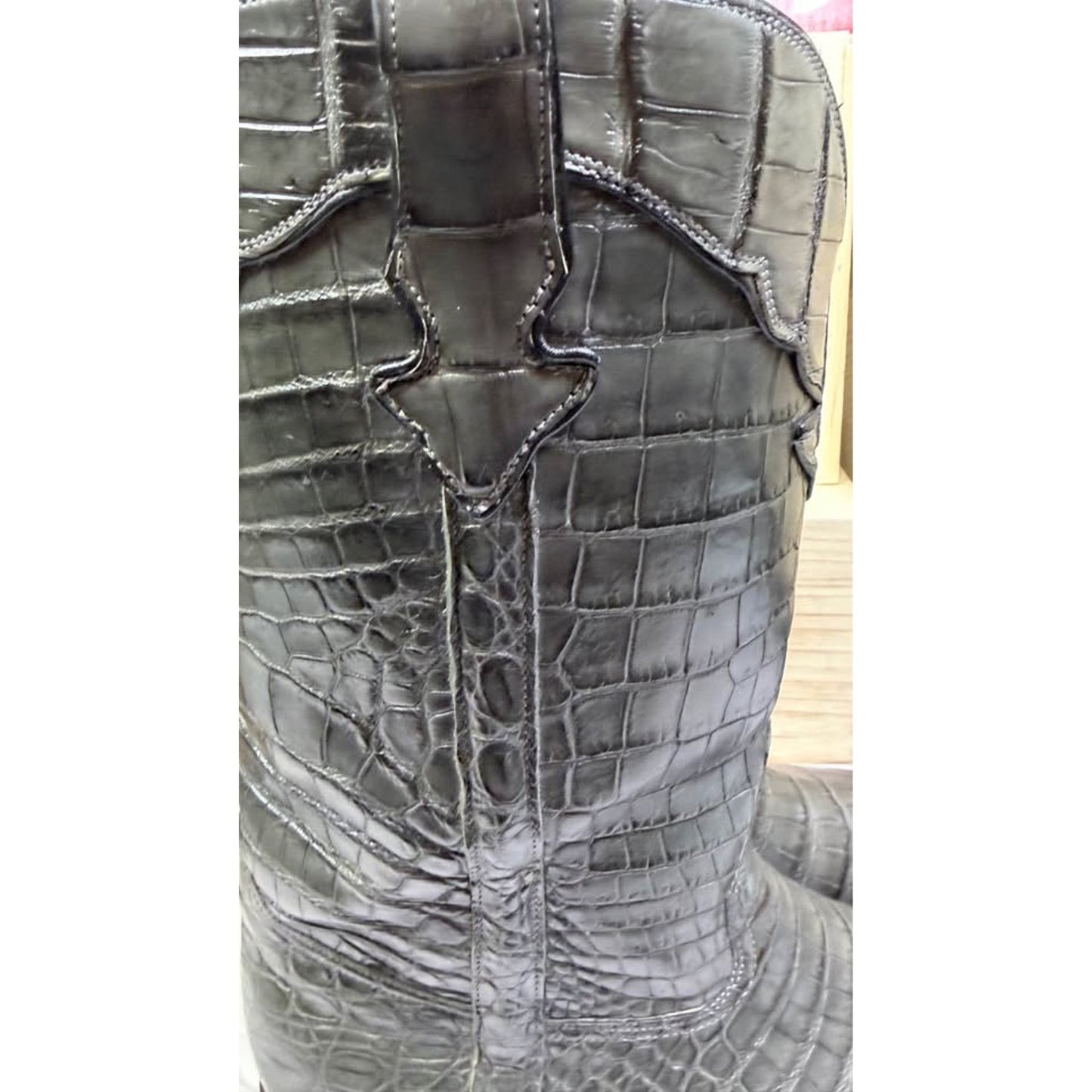 Genuine Crocodile Boots — Charcoal Grey — Handmade El Paso, TX — Size 11.5 D
