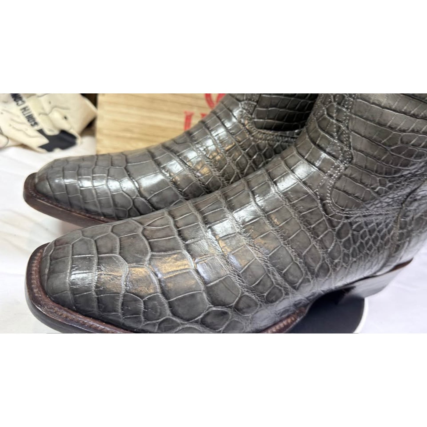 Genuine Crocodile Boots — Charcoal Grey — Handmade El Paso, TX — Size 11.5 D