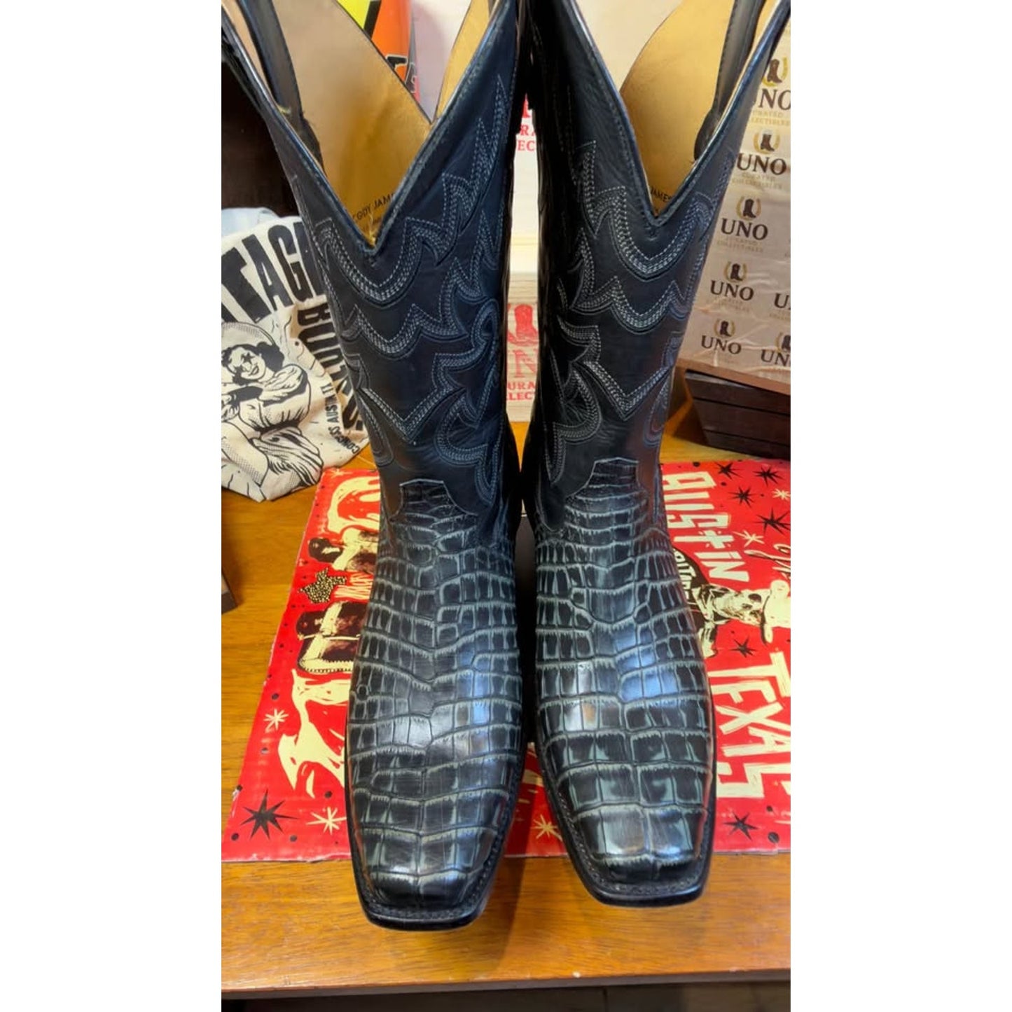 🐊 CODY JAMES GENUINE CAIMAN BELLY WESTERN BOOTS — SIZE 12D