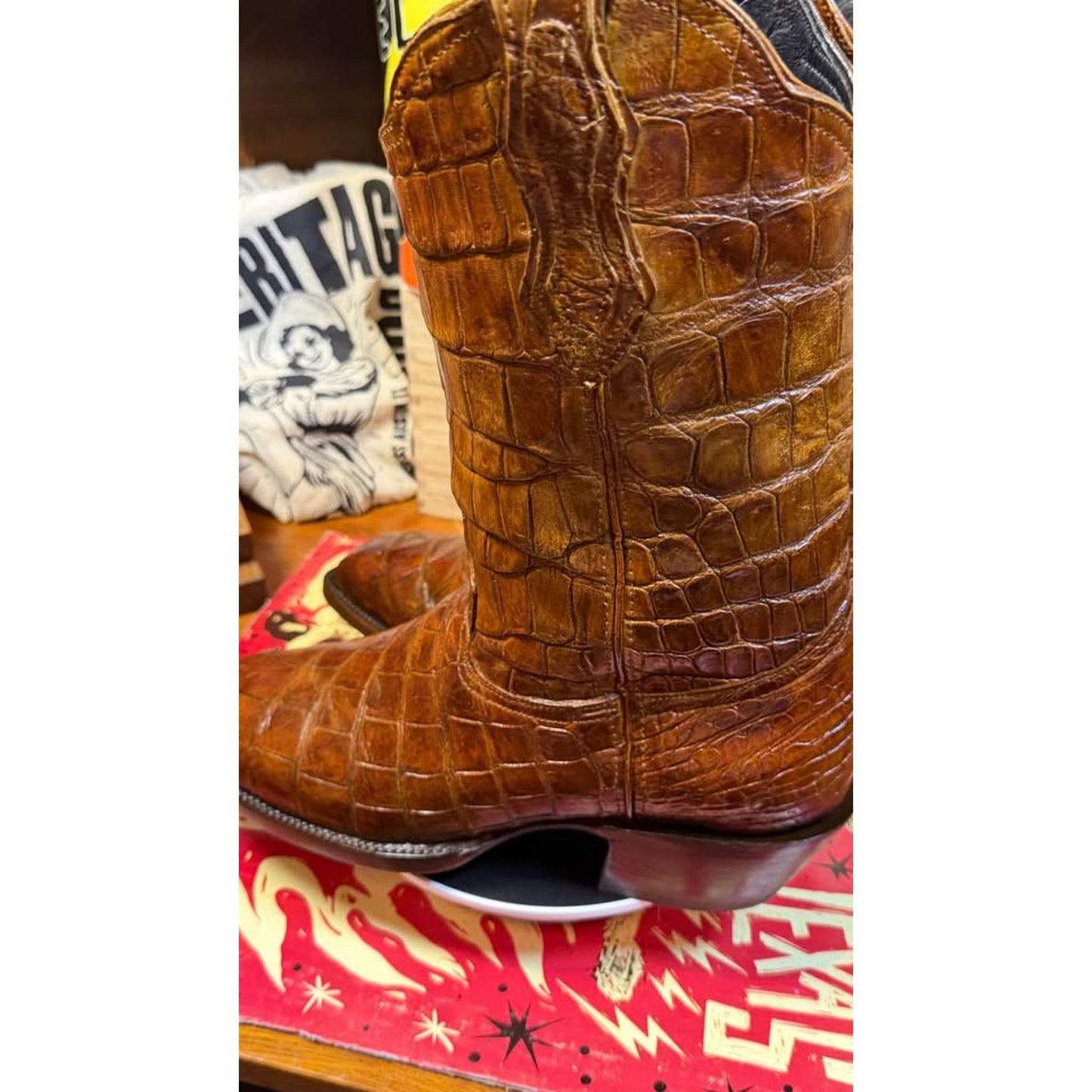 🐊 CUSTOM HANDMADE FULL ALLIGATOR WESTERN BOOTS — SIZE 10 / 10.5D