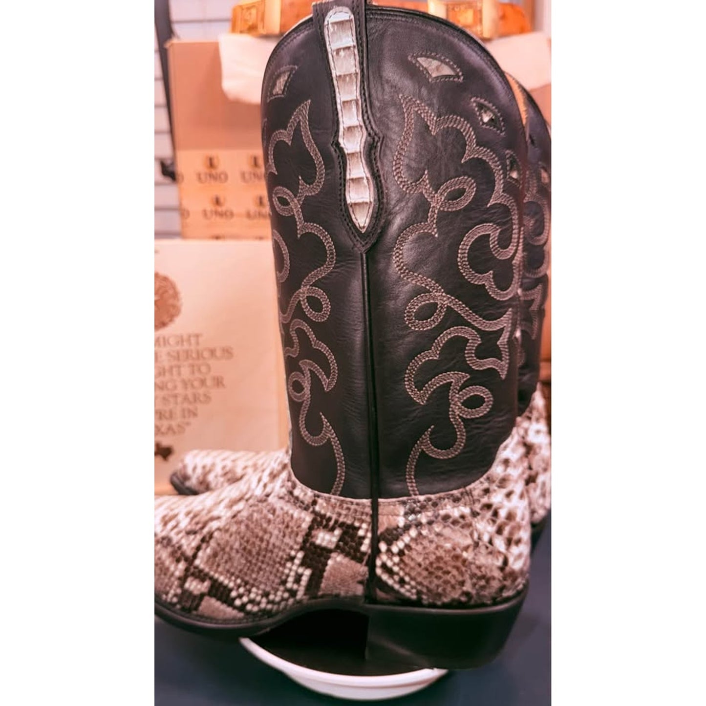 Genuine Python Western Boots - NEW- 10.5D