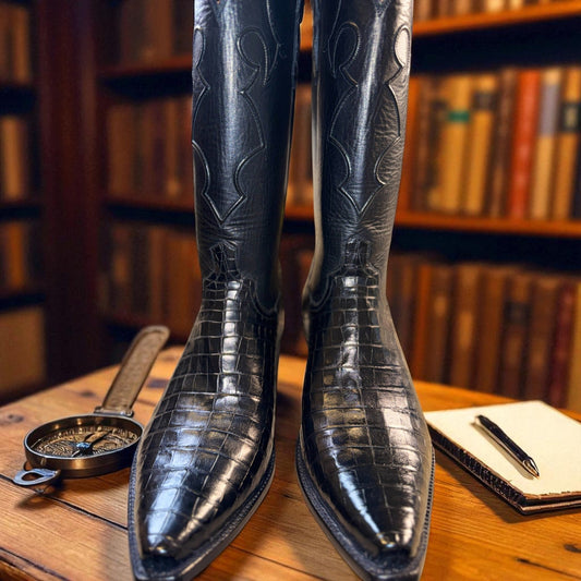NEW-Handmade Custom Caiman Boots by Francisco Mendoza-11.5