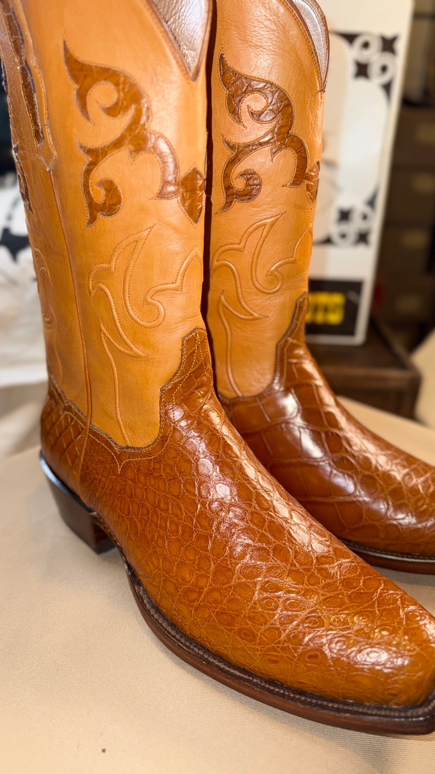Handmade Custom American Alligator Boots by Francisco Mendoza-11.5