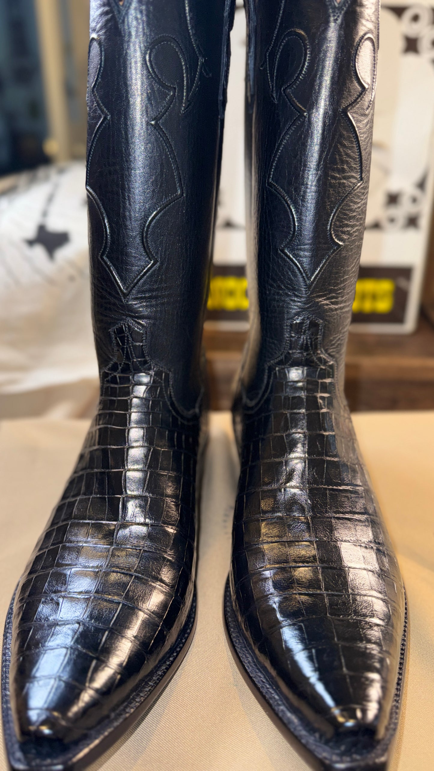 NEW-Handmade Custom Caiman Boots by Francisco Mendoza-11.5