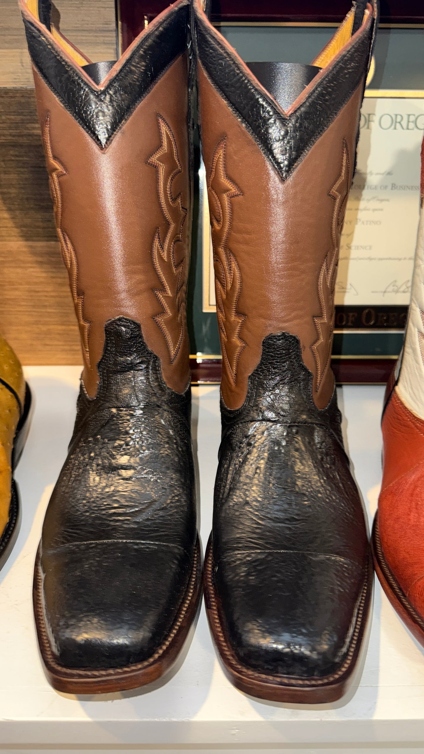 NEW-Handmade Bull Frog Boots-Black-12D