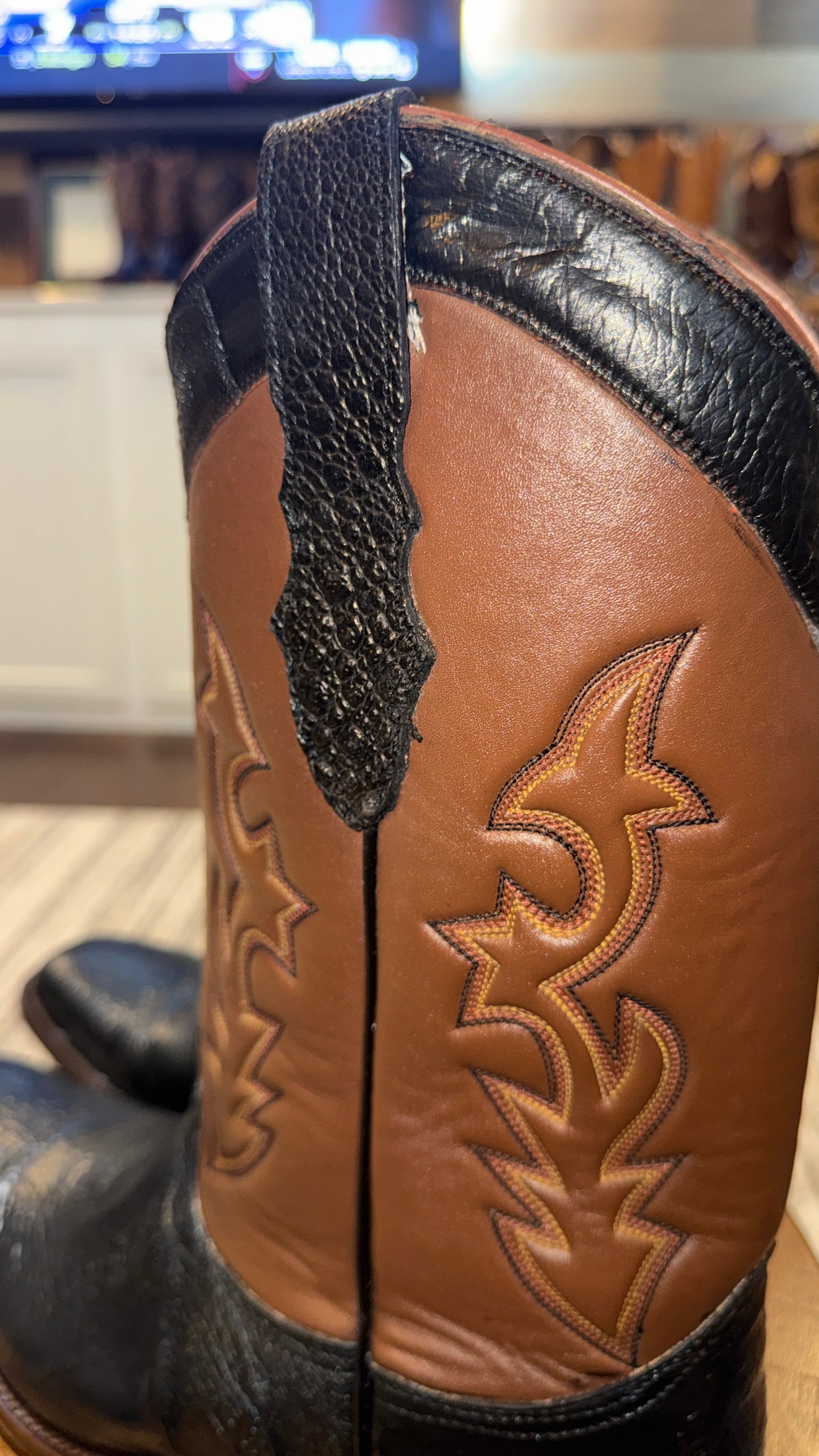 NEW-Handmade Bull Frog Boots-Black-12D