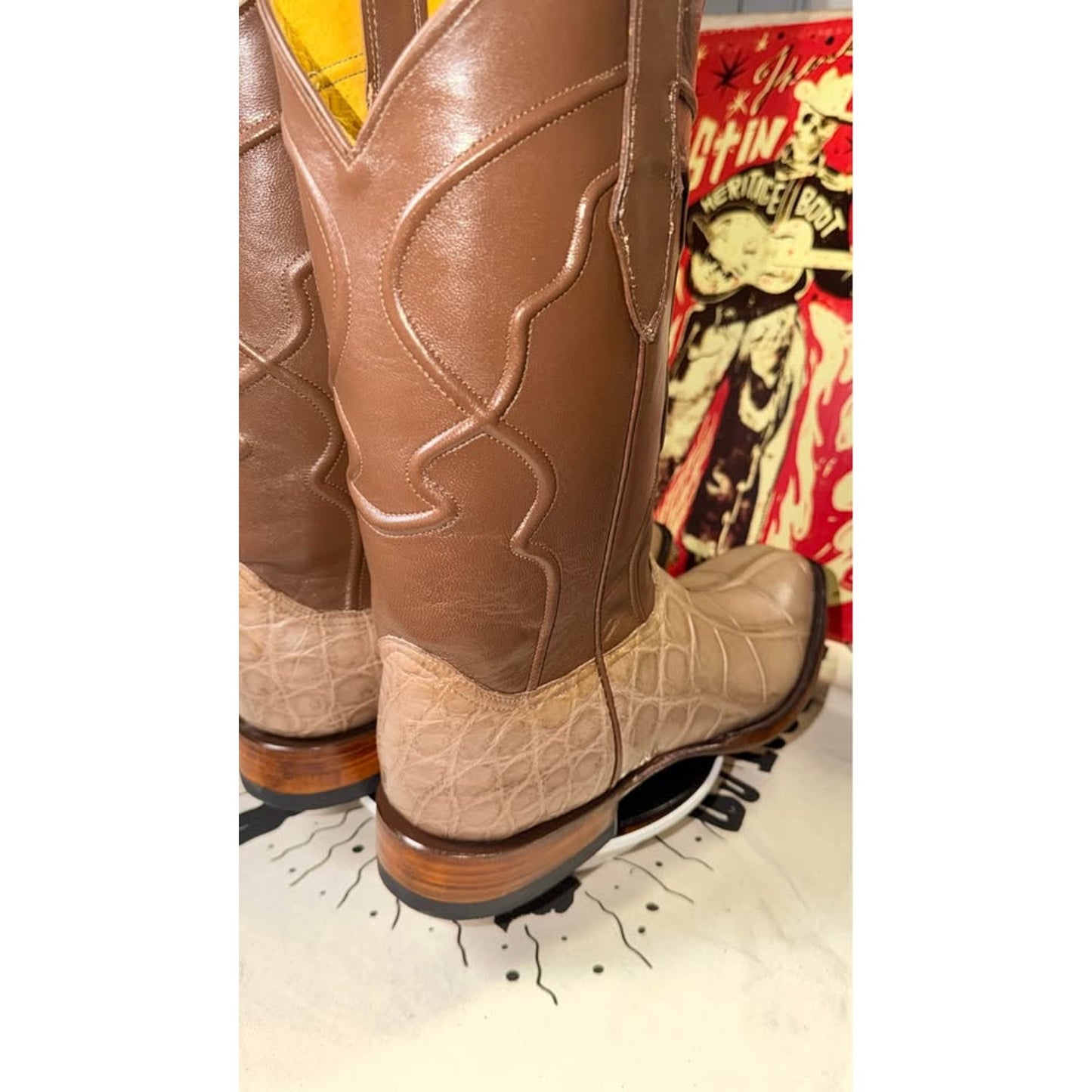 Handmade American Alligator Belly Boots – Size 11.5 – $625
