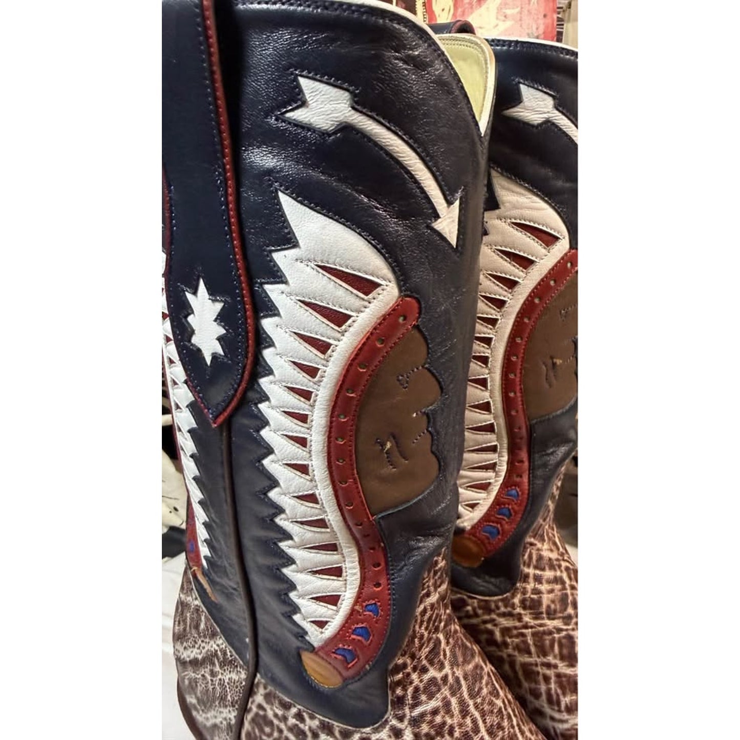 NEW Exotic Safari Elephant Boots size 12D- One of a kind shafts - Handmade in El Paso - $875