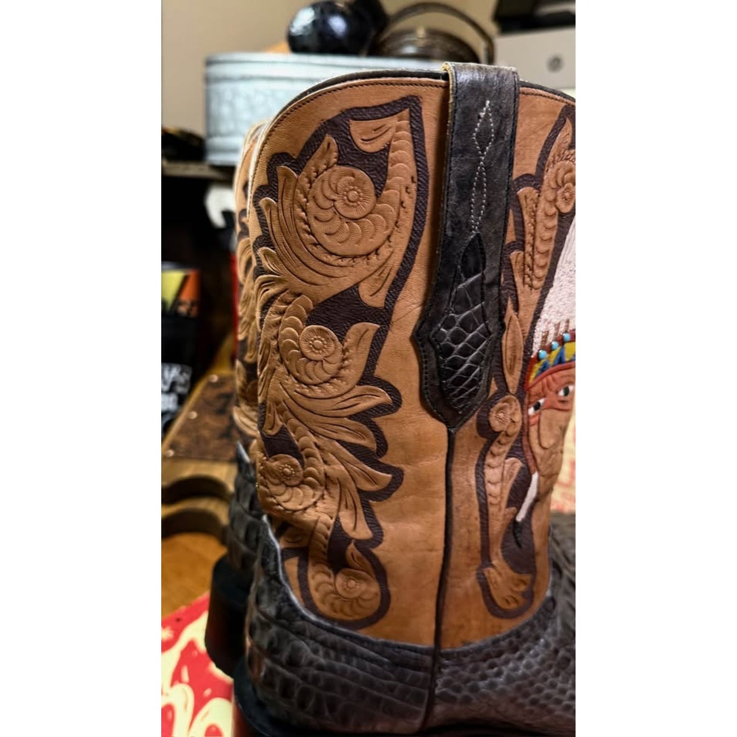 🐊VACCARI HANDMADE CAIMAN HORNBACK “BIG CHIEF” BOOTS — SIZE 11 D