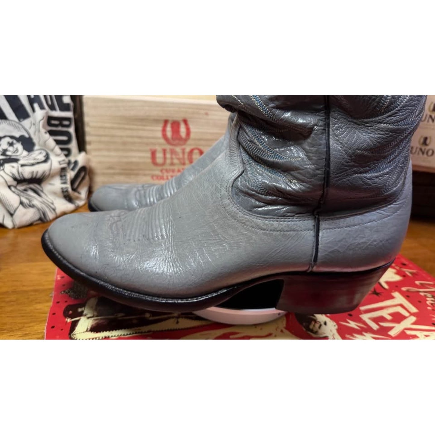 🦬 DAN POST GENUINE AMERICAN BISON LEATHER WESTERN BOOTS — SIZE 13D