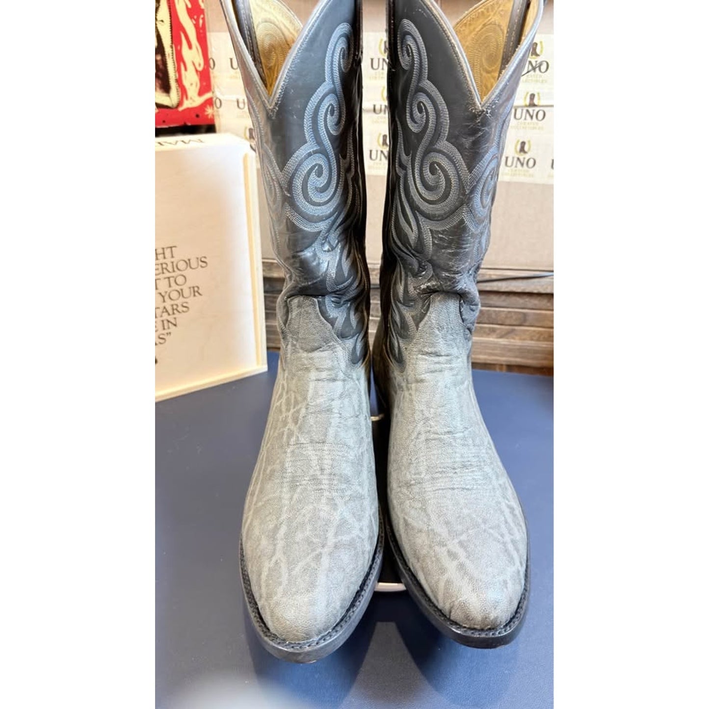 Tony Lama Grey Elephant Boots – Size 12D (Fits 11.5) 🔥