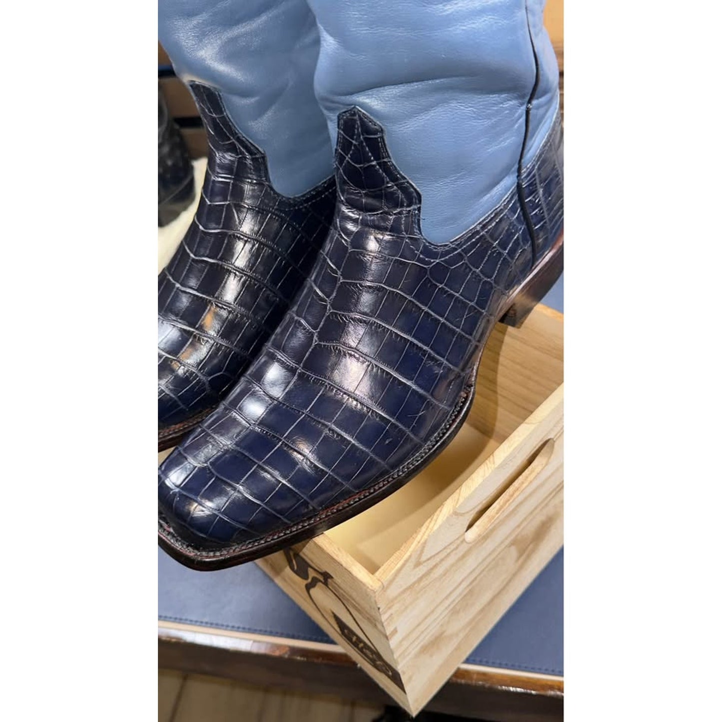 Collector-Grade Custom Handmade Nile Crocodile Boots – Size 11.5