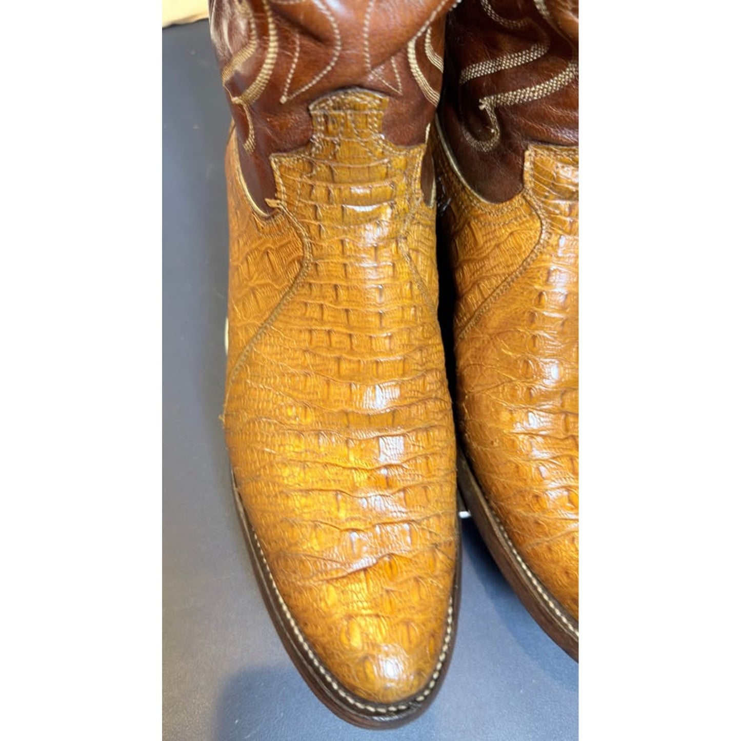 Justin Hornback Lizard Boots – Rare Honey Color – Size 10B (Fits 9D)