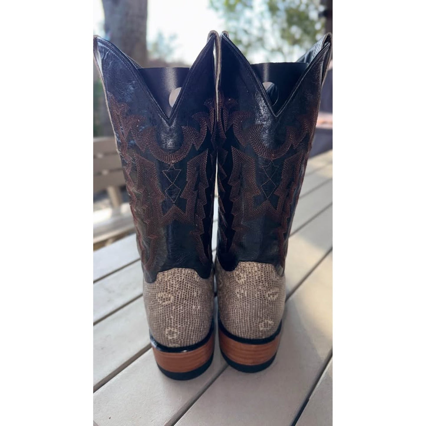 Ring lizard exotic boots -11.5D - Handmade Custom