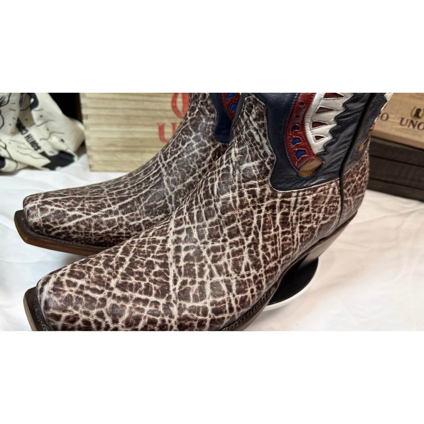NEW Exotic Safari Elephant Boots size 12D- One of a kind shafts - Handmade in El Paso - $875
