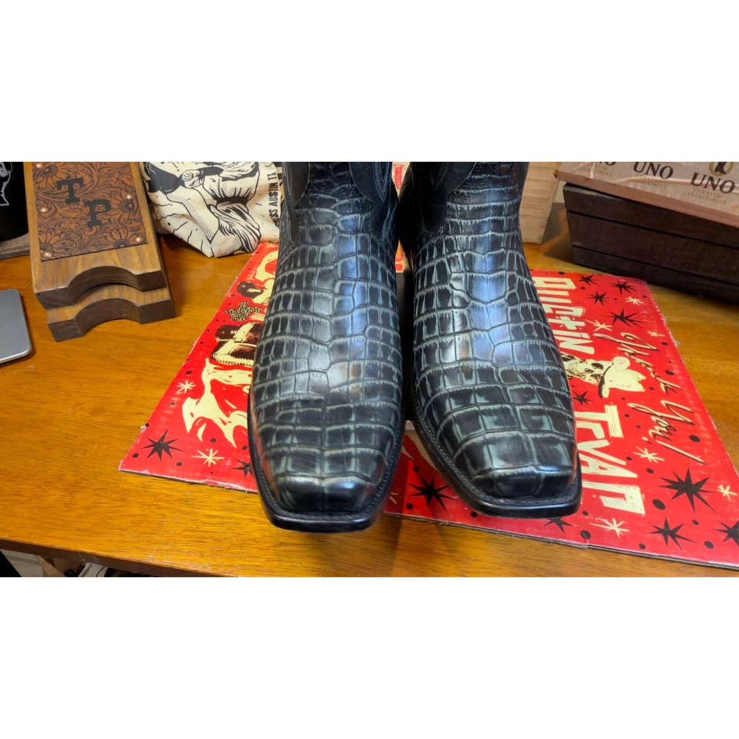🐊 CODY JAMES GENUINE CAIMAN BELLY WESTERN BOOTS — SIZE 12D