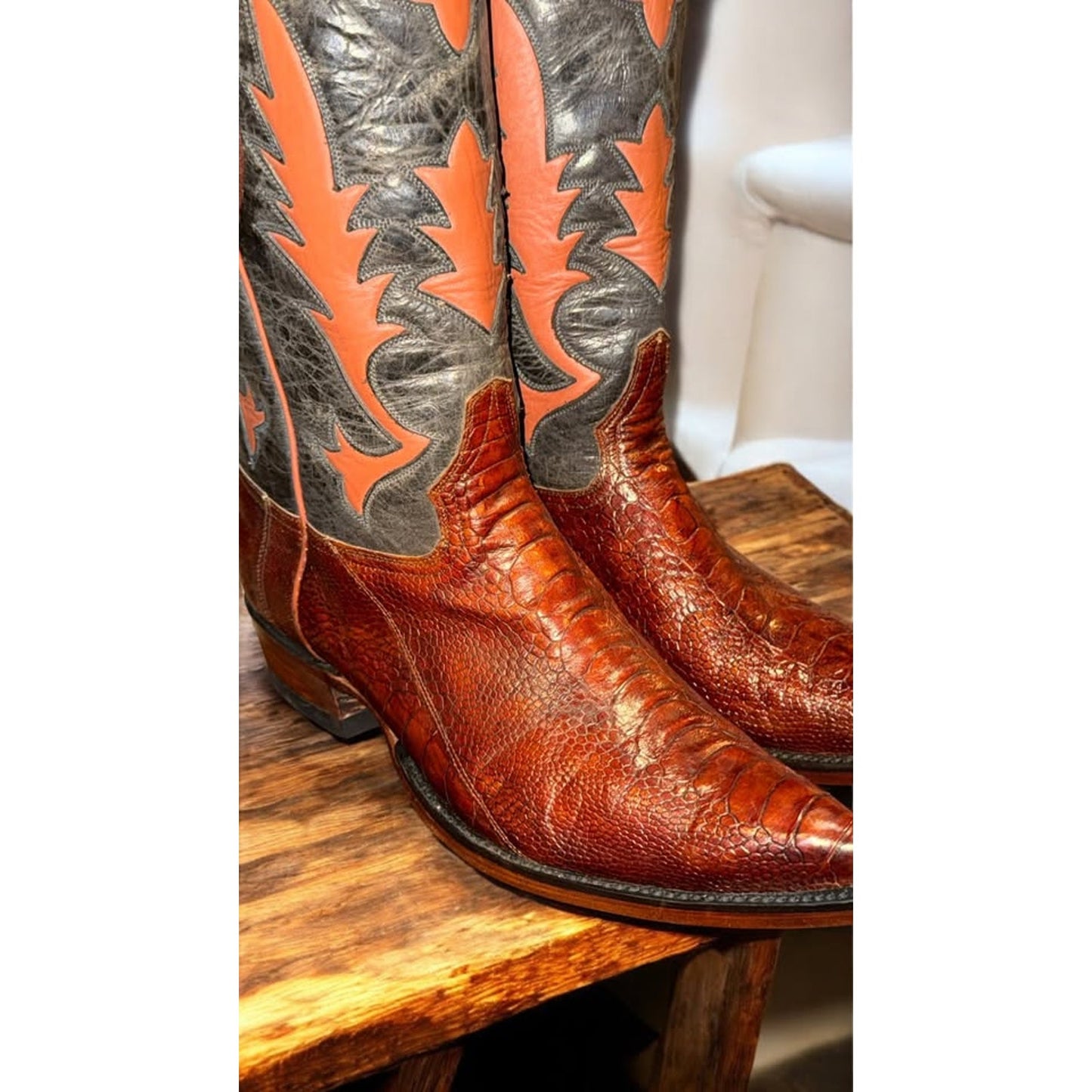 Ostrich Leg Handmade Boots - NEW-11D