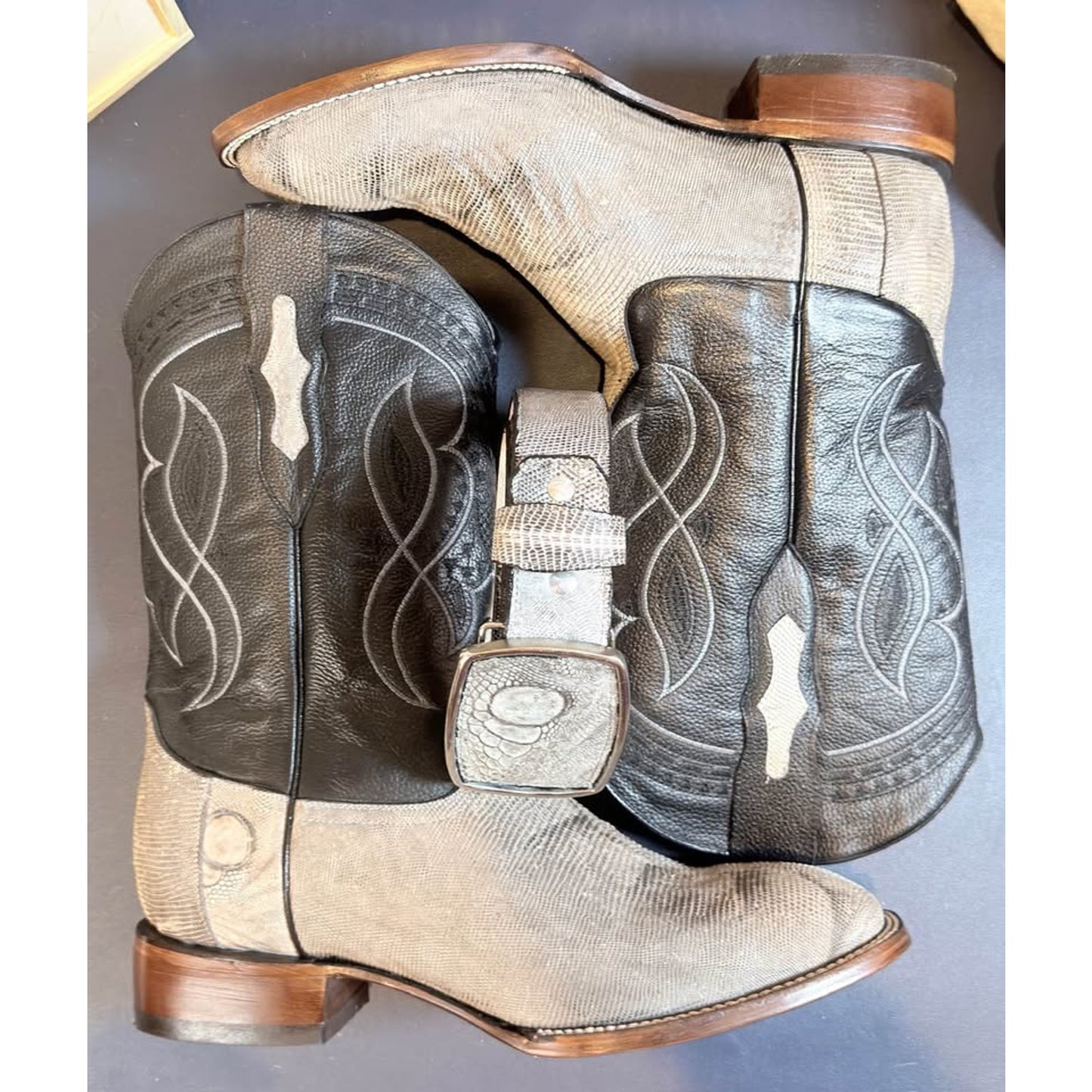 Handmade Iguana Boots + Matching Belt 🔥
Size 11.5–12 | Brand New | Exotic Western Boots