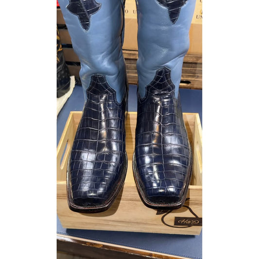 Collector-Grade Custom Handmade Nile Crocodile Boots – Size 11.5