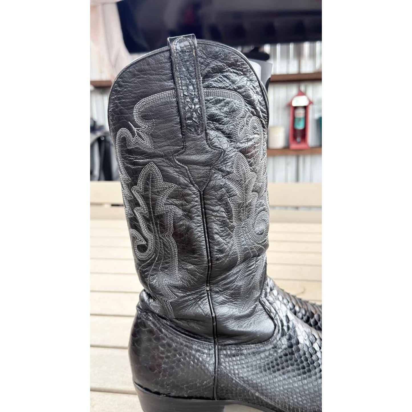 🐍VINTAGE CUADRA GENUINE PYTHON BOOTS — BLACK | SIZE 10.5 USA