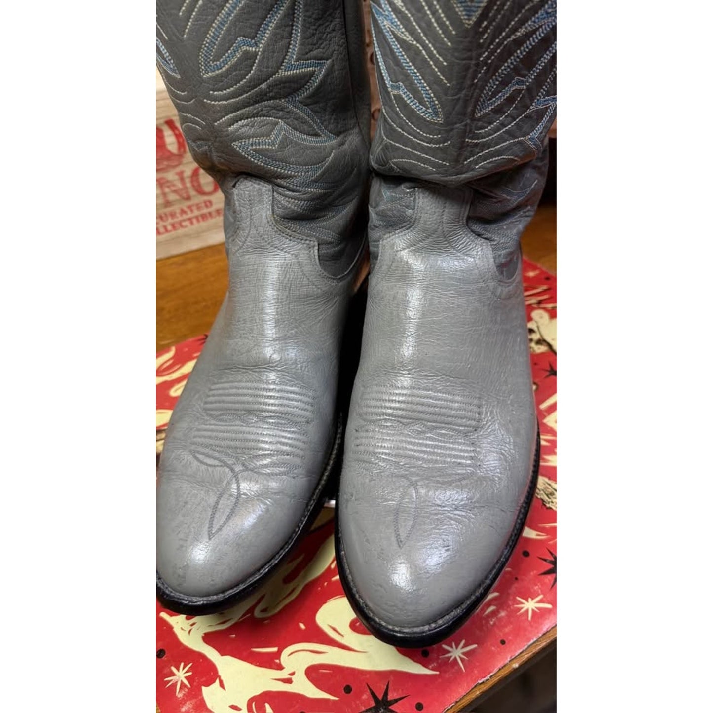 🦬 DAN POST GENUINE AMERICAN BISON LEATHER WESTERN BOOTS — SIZE 13D