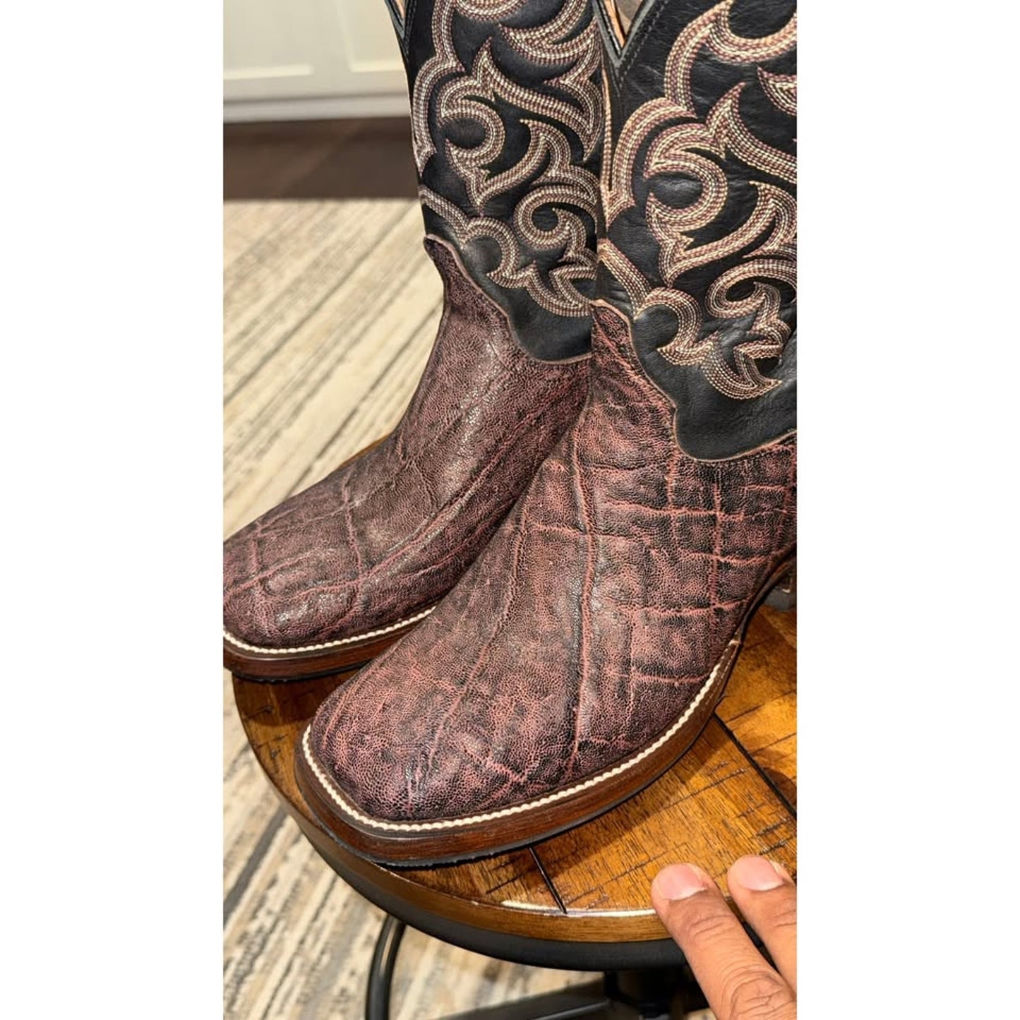 Exotic Safari Elephant Boots- Handmade - 10.5