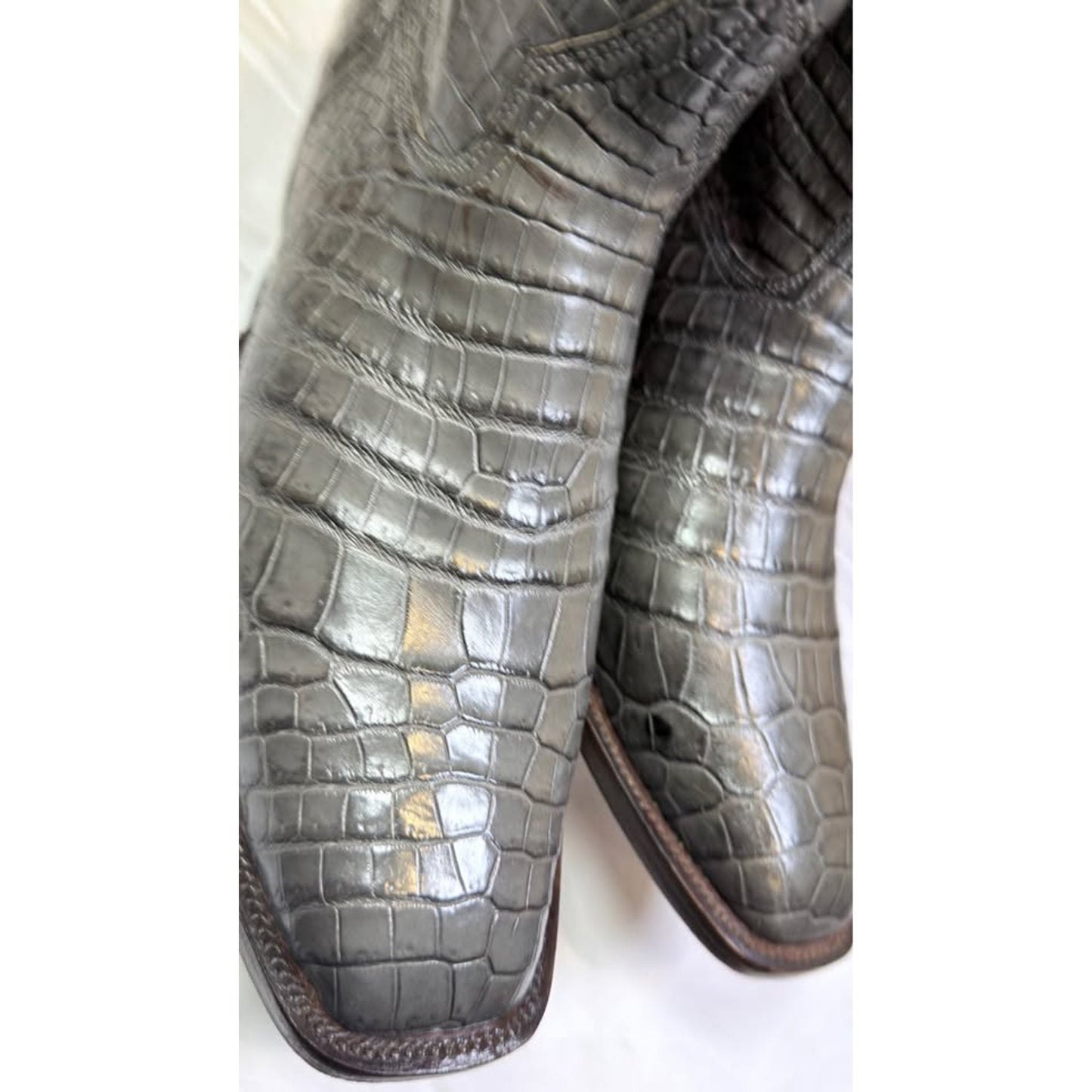 Genuine Crocodile Boots — Charcoal Grey — Handmade El Paso, TX — Size 11.5 D