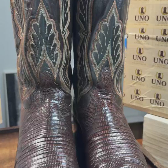 Exotic Tony Lama Brown Lizard Boots -10.5E - Video 1