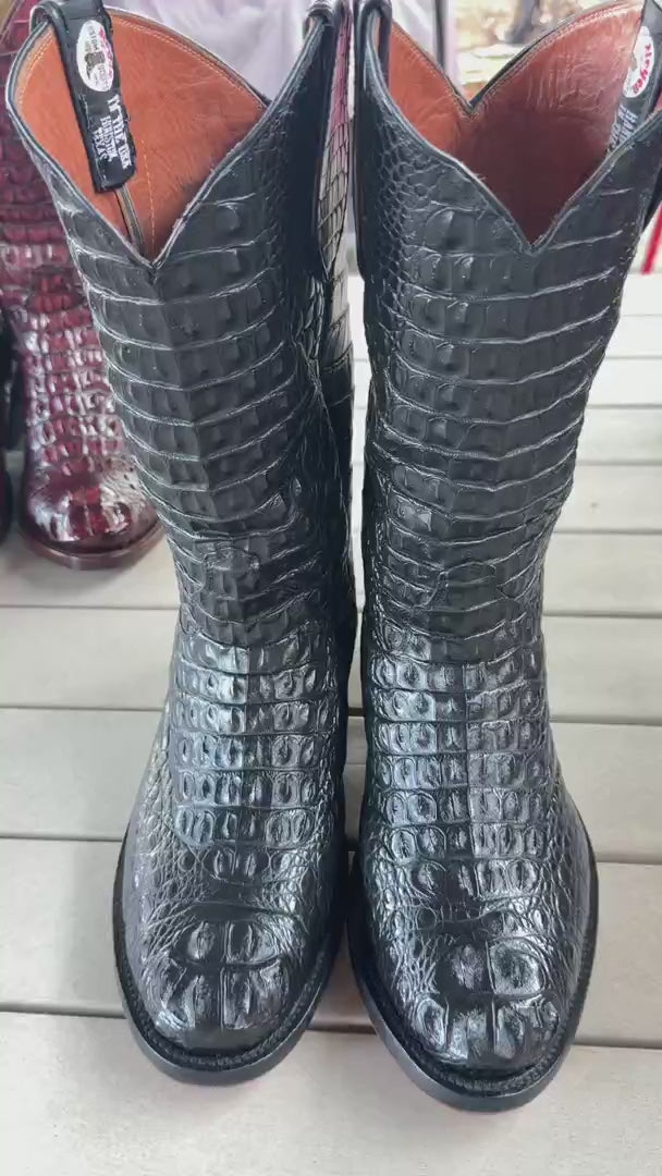 Meyer Custom Boots Houston – Full Black Crocodile Cowboy Boots – Men's 11 – Handmade USA, Rebuilt Soles - Video 2