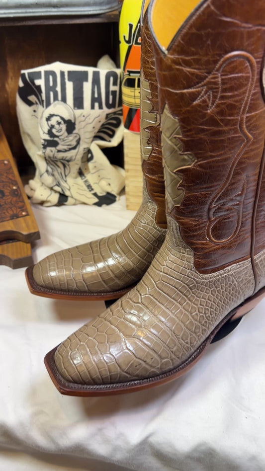 Men’s Genuine Alligator Cowboy Boots — Size 11.5 — Brand New